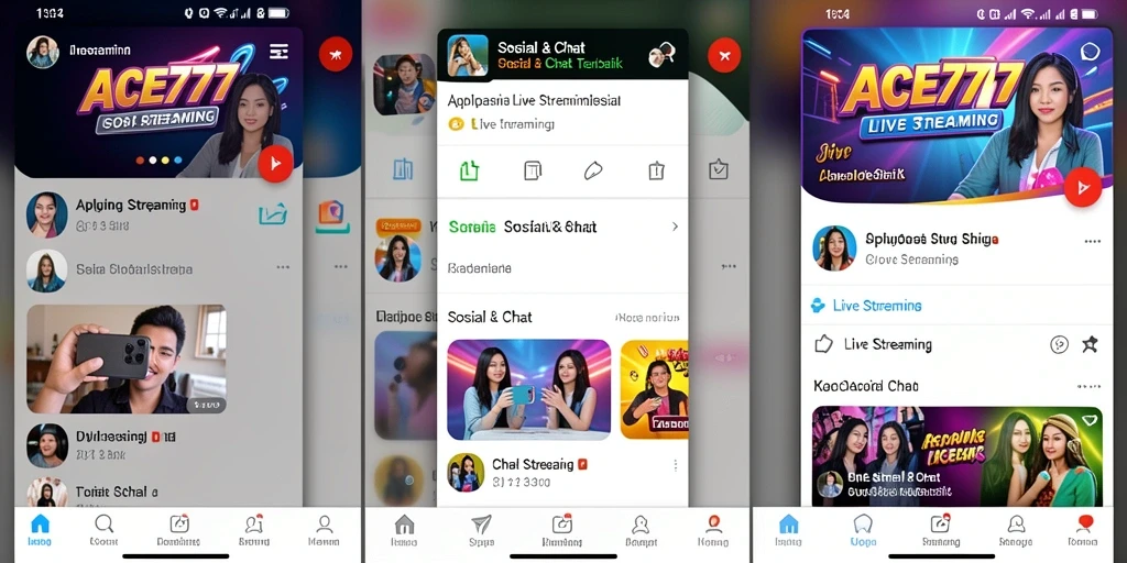 Antarmuka ACE777 dengan fungsi Live Streaming yang menarik.