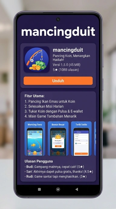 Tampilan halaman APK mancingduit